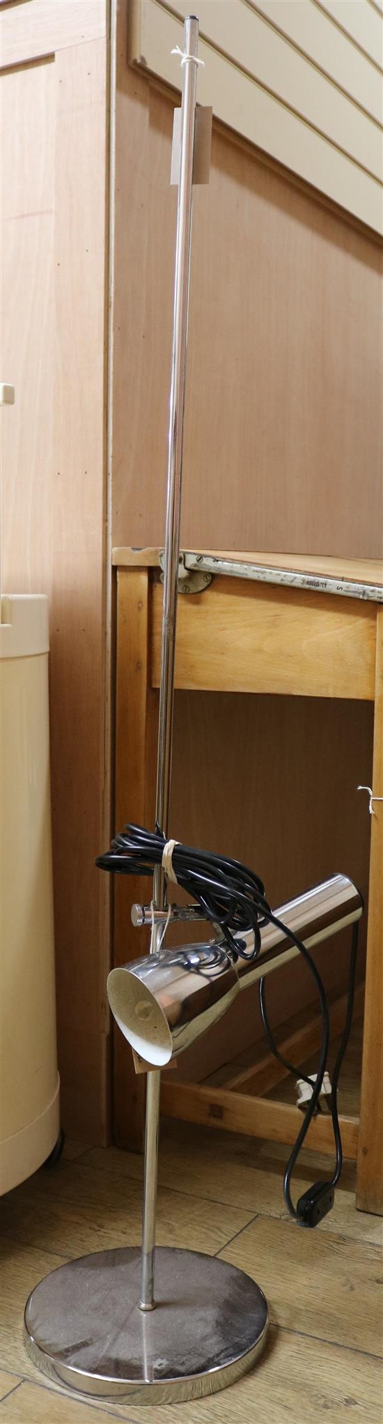 A chrome standard lamp H.121cm